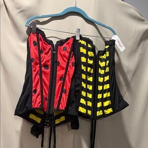 Playful Ladybug & Bumblebee Corset reversible - Red, Yellow, Black